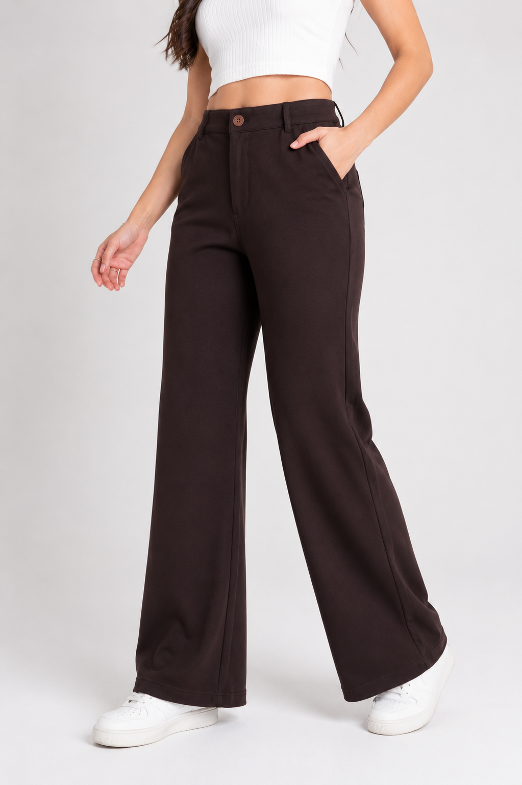 Stretchable High-Waist Wide Leg Formal Pants for Women - PRAVtown