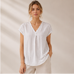 Load image into Gallery viewer, V-Neck Striped Tunic Top at PRAVtown
