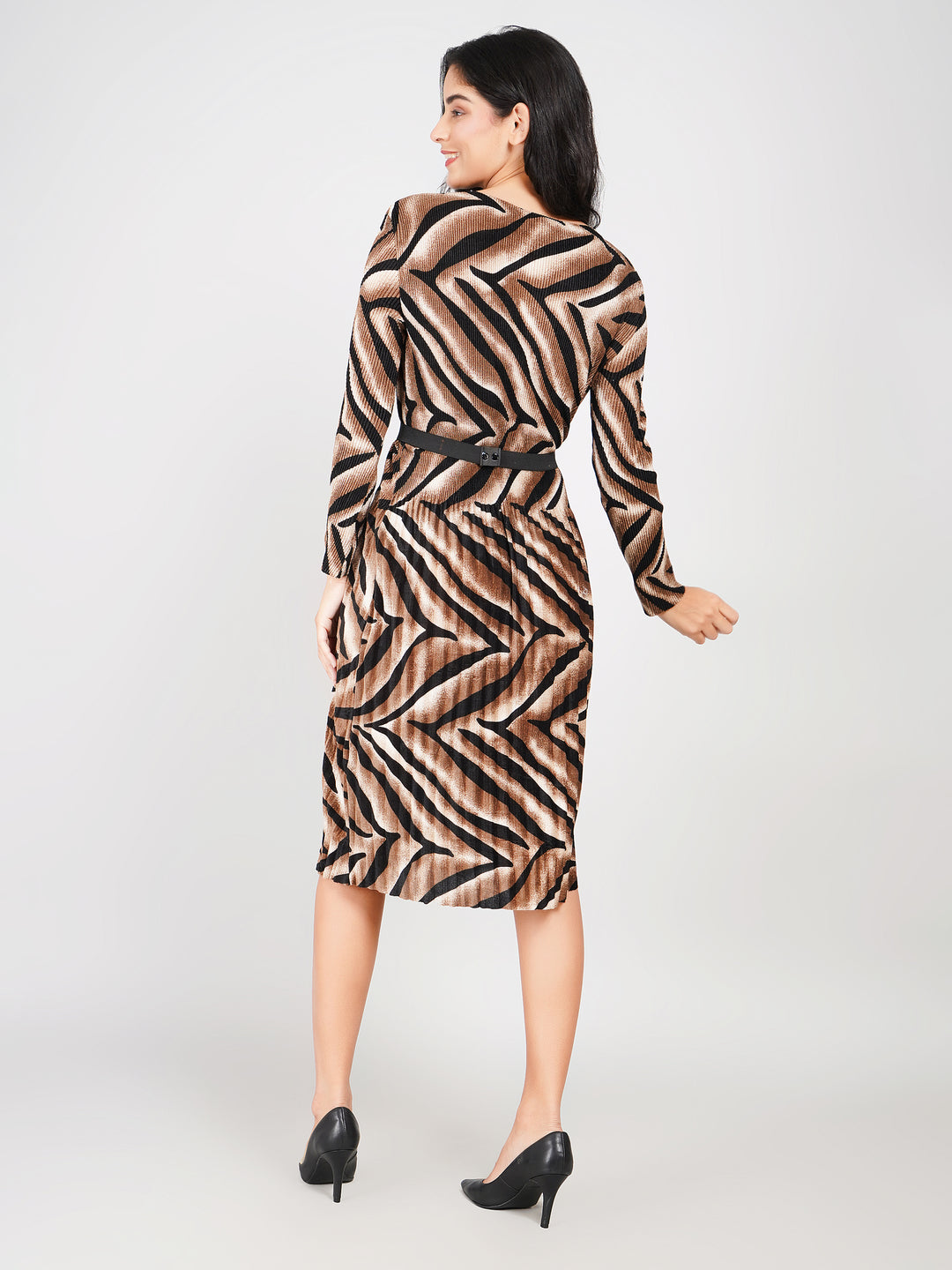 Shop stylish brown printed dress women party wear