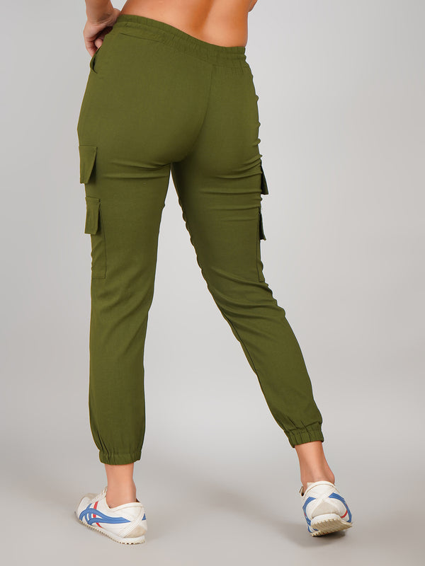 trendy green joggers women athleisure wear
