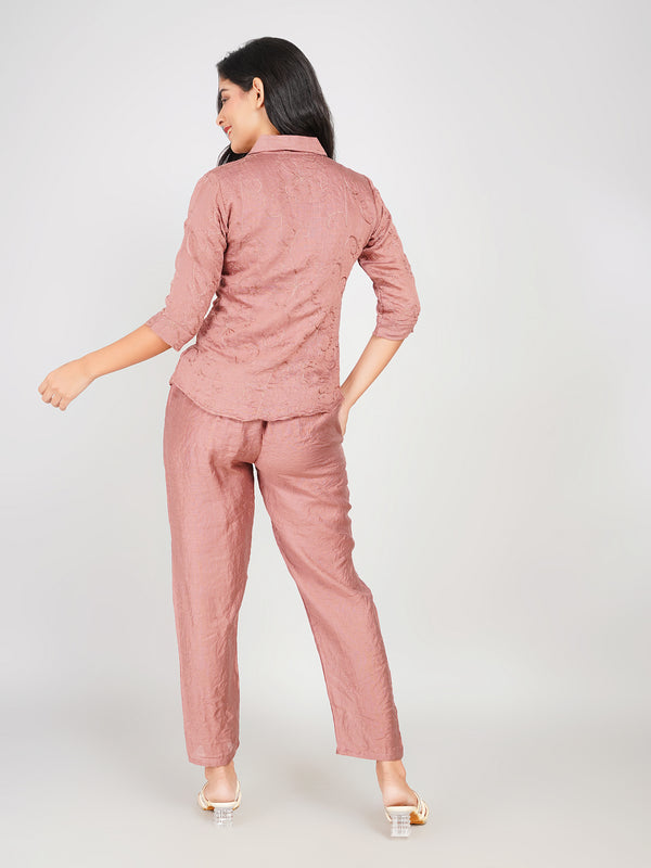 trendy mauve top and pant set women