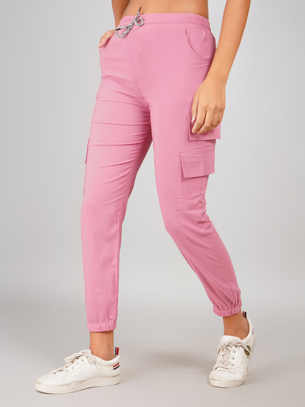 trendy pink joggers women athleisure wear