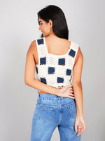 Load image into Gallery viewer, trendy printed crochet crop top women
