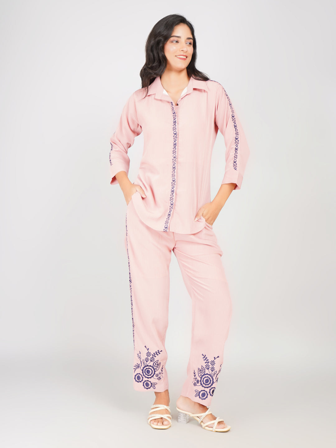 women casual pink co ord set