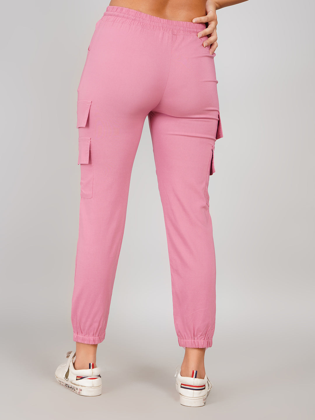 women casual pink jogger trousers