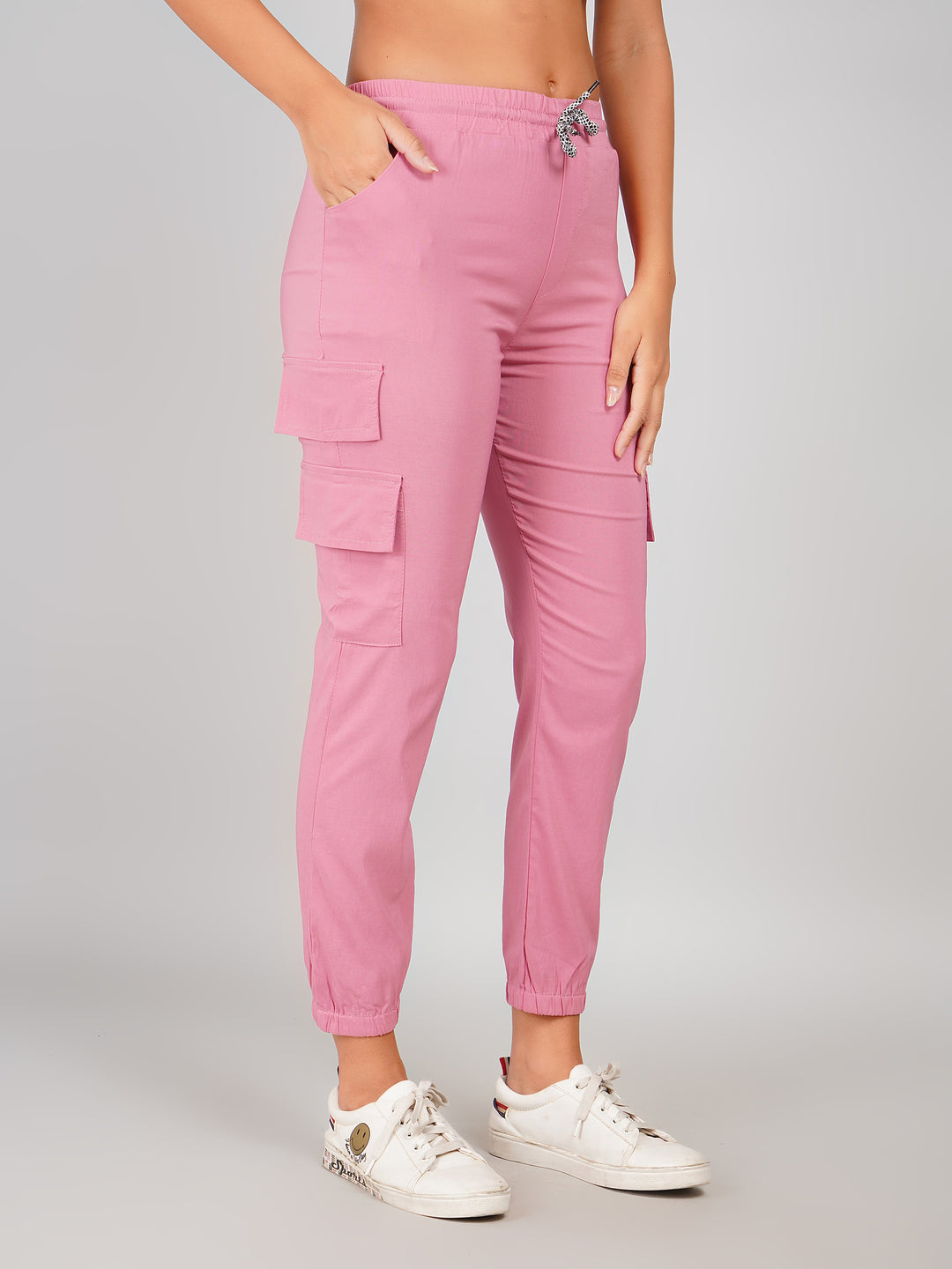 women casual pink jogger trousers