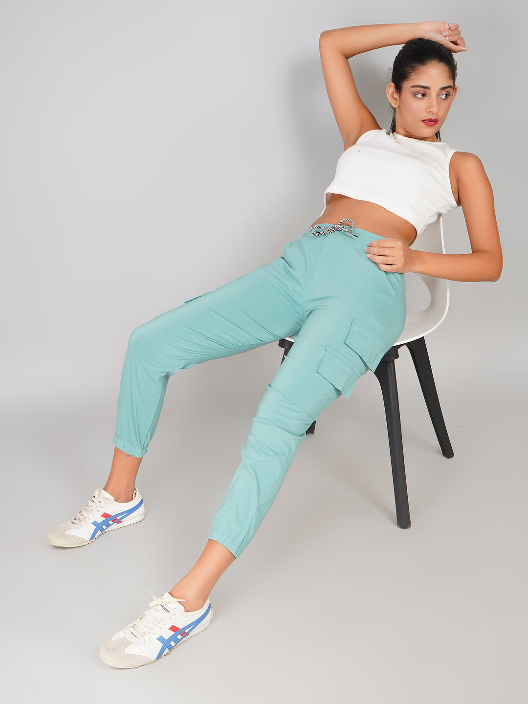 women high waist mint green joggers